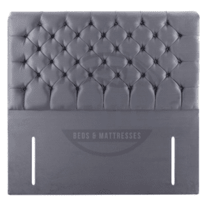 Newbury scroll headboard deep buttons in grey