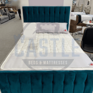 stromness luxury upholstered divan frame in teal