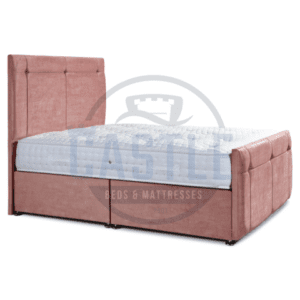 arundel luxury upholstered divan frame in pink