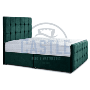 Cube luxury upholstered divan frame in green