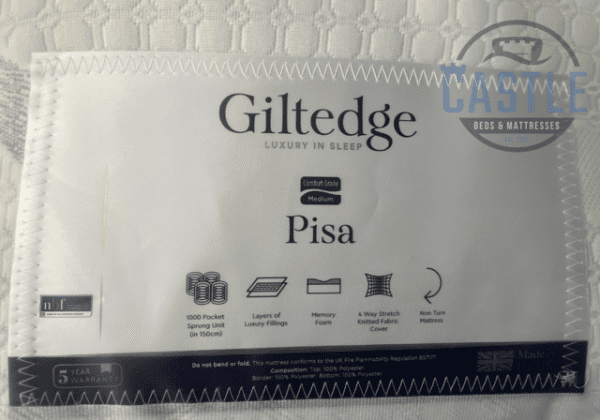 Giltedge Pisa 1000 Mattress Label